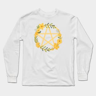 Spring Floral Pentacle Design Cheeky Witch® Long Sleeve T-Shirt